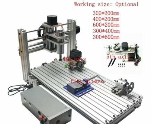 Diy Cnc 5 Axis Wood Engraving Metal Milling Pcb Carving Cutting Machine