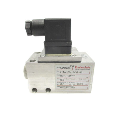 Barksdale 0409-026 X1T-4100-10-Ge166 250Vac 4A 1/2"