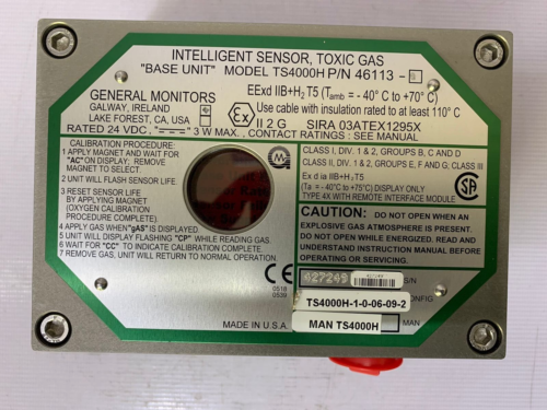 General Monitors / Intelligent Sensor, Toxic Gas "Base Unit" / Ts4000H / 46113-2