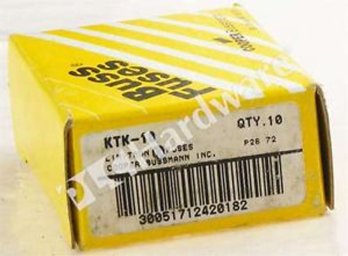New 10 in Box Cooper Bussmann KTK-10 LIMITRON Fast-acting Fuse 10A 600V AC
