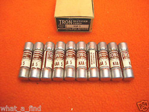 10 Box Lot NEW Buss Tron KAA-5 Fuse KAA5  5 Amp 130 V AC  VAC Bussmann Rectifier