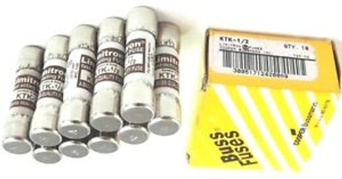 New COOPER BUSSMANN KTK-1/2 LIMITRON FUSES (BOX OF 10)