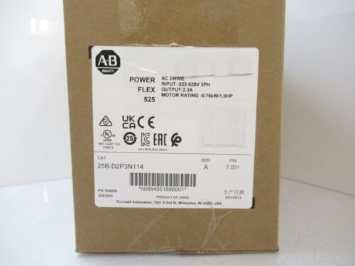 25B-D2P3N114 Powerflex 525 0.75Kw 1Hp Ac Drive 25Bd2P3N114 0