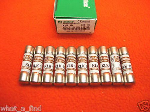 10 Box Lot NEW Littelfuse KLK-10 Fuse KLK10 10 A Amp 600 Volt AC 500 DC KTK ATM