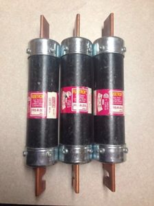(3) Fusetron FRS-R-200 Fuses 200 Amp 600 Volts  NEW