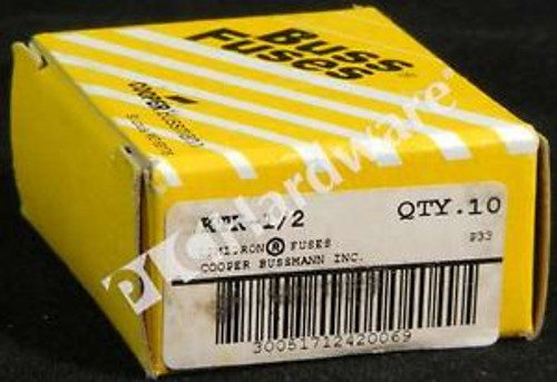 New 10 in Box Cooper Bussmann KTK-1/2 LIMITRON Fast-acting Fuse 1/2A 600V AC