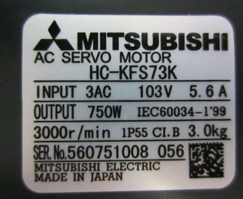 New In Box Mitsubishi Hc-Kfs73K Ac Servo Motor 750W, Key Hckfs73K Module Nib 1Pc
