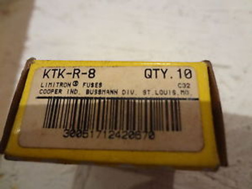 Pack of (10)  Bussman KTK-R-8 Limitron 600VAC 8A   Fuse