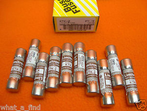 10 LOT NEW Buss KTK-2 Limitron Fuse KTK2 2 Amp 600 Volt Bussmann