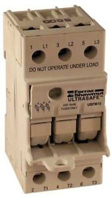 MERSEN USFM10 Fuse Holder, 30A AC, 600V, 3Pole, FingerSafe