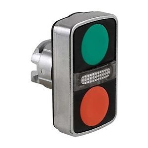 Pushbutton Operator, 2 Flush, Green, Red