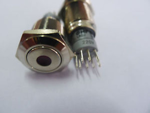 6pcs,Locking illuminated Preamplifier Stainless Switch 230V, R22ZE n