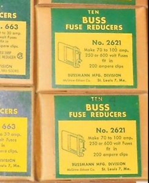 Bussmann 2621 FUSE REDUCER 250-600V 100-200Amp Class R Lot 4 Pair FAST Ship NOS