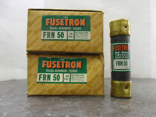 New Lot Bussmann Fusetron FRN 50 Amp Fuses 250V Dual Element New