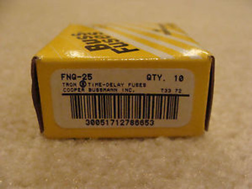 Box Of  8 - Bussman FNQ-25 Fuses 25 Amp 500V or Less Time Delay FNQ25 New