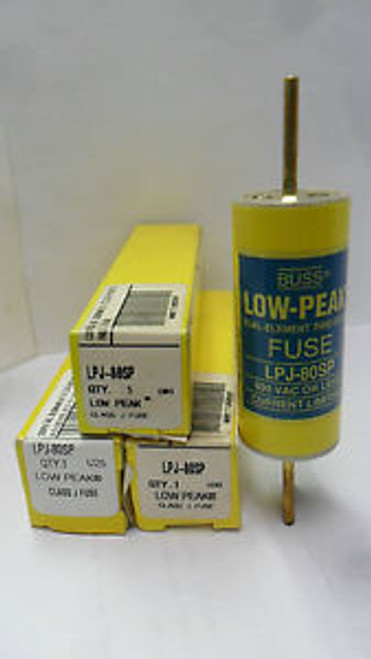 New Lot Bussmann LPJ-80SP 80 Amp Fuses Low Peak Class J 600 Volts New