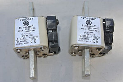 Pack of (2) BUSSMANN TYPOWER ZILOX FUSES 170M3667  315A