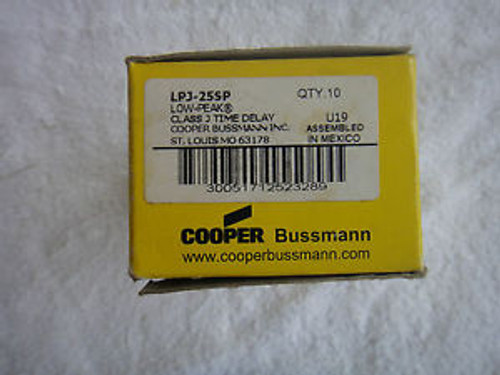 New Cooper Bussmann Low-Peak Class J Time Delay Fuse      LPJ-25SP   Box of 9