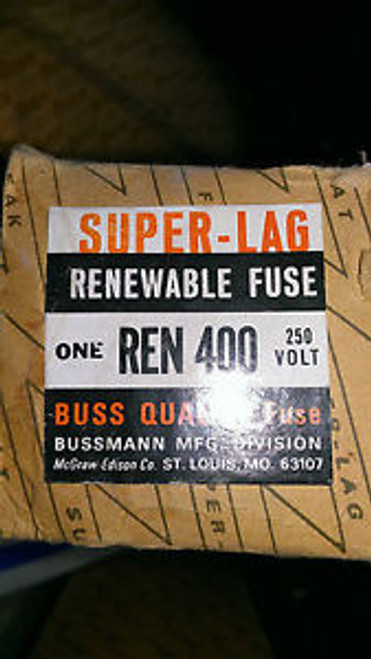 New in box Bussmann REN400 fuse super lag renewable fuse