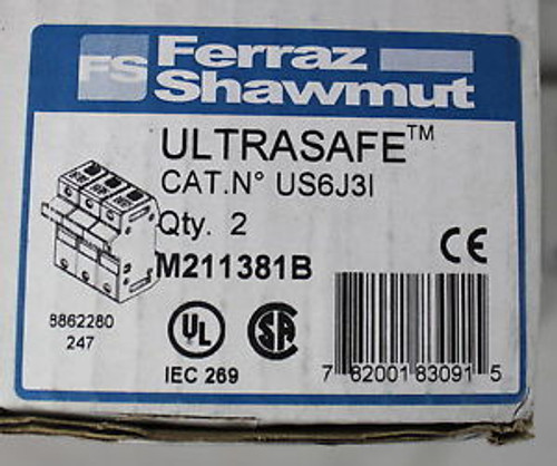 Ferraz Shawmut US6J31 M211381B Ultrasafe Fuse Holders 3 Phase Din Mount NEW