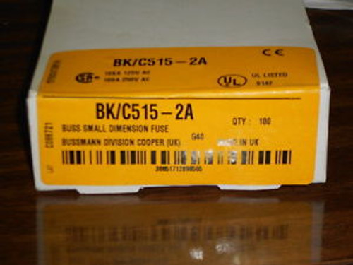 Cooper Bussman BK/C515-2A Axial Fuses Box of 100 New