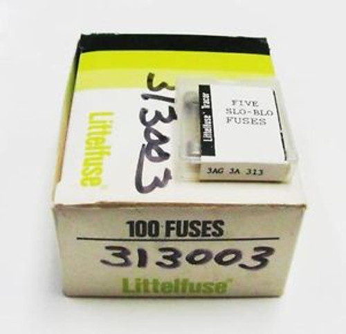 (100) Littelfuse 3A 313003 3AG 250VAC 1/4 x 1-1/4 Fuses Slo-Blo Time Delay