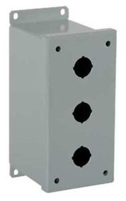 GENERAL ELECTRIC 080HEG13 Enclosure,Pushbutton,3Hole,Sheet Steel