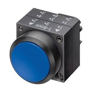 Pushbutton, Non-Ill, Maint, Flat, 22mm, PL, BL
