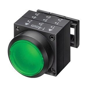 Pushbutton, Non-Ill, 22mm, Maint, PL, Green