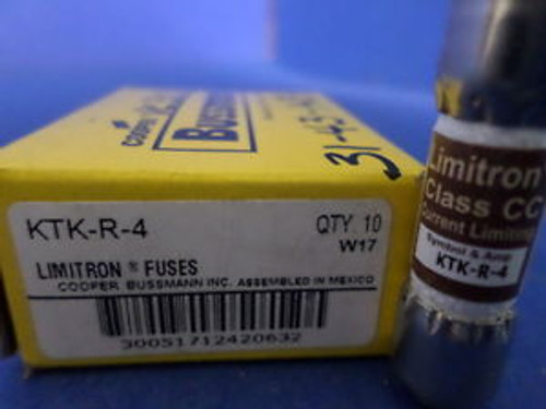 BUSSMANN LIMITRON KTK-R-4, 600V, New - 1 BOX OF 10