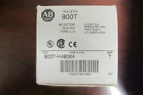 Allen Bradley 2 Position Spring Return Keyed Selector Switch 800T H4808A