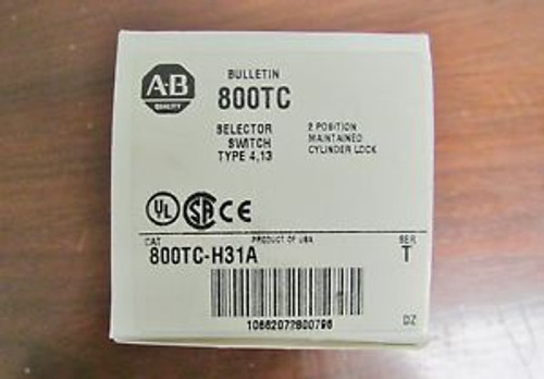 Allen Bradley 2 Pos Keyed Selector Switch 800Tc H31A W/ 800Tc Xa Contact Block