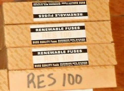 NEW Pack of 5 Cooper BUSSMANN Buss RES-100 Amp 600V FUSE Class RK5 RENEWABLE NOS