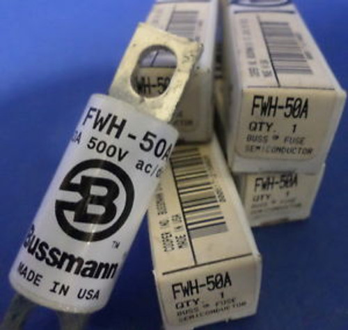 BUSSMANN FWH-50A SEMICONDUCTOR 50A, 500V FUSE, Pack of 4