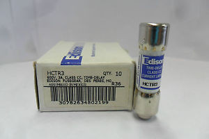 New Edison HCTR3 HCTR 3 Amp Fuses Bussmann FNQ-R-3 600 Volts Class CC New
