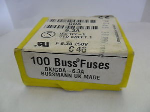 New Lot Bussmann GDA-6.3A  Amp Ceramic Fuses 250 VAC New