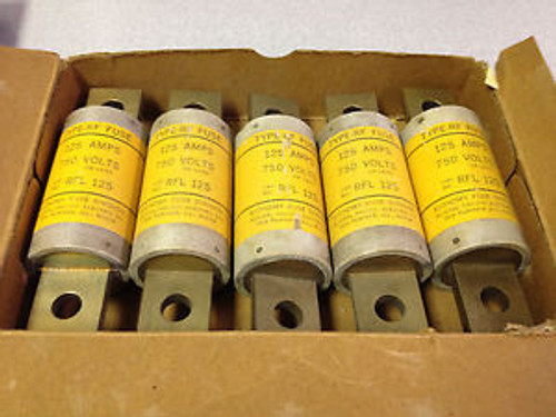 RELIANCE ECONOMY RFL 125 Type RF 125A 750V Blade Fuses set of 5