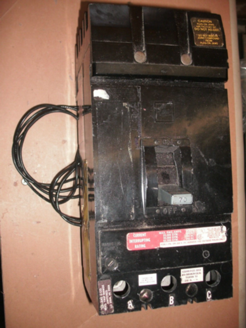 Square D Kh360701021 70 Amp 3 Pole 600A Circuit Breaker With Shunt Trip Kh36070