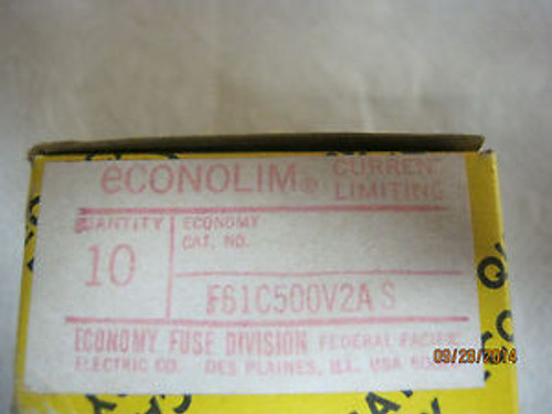 BOX OF 10 EACH - ECONOMY F61C500V2AS MINIATURE FUSE