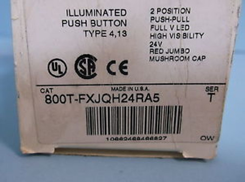 AB ILLUMINATED PUSH BUTTON 800T-FXJQH24RA5 NIB