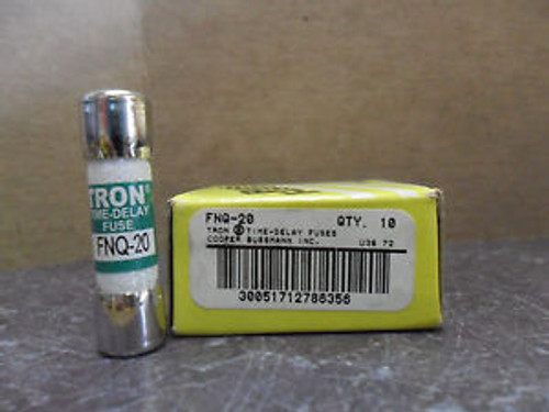 New Lot Bussmann FNQ-20 Amp Fuses 500 Volts Tron New