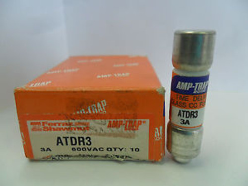 New Lot Ferraz Shawmut ATDR3 Amp Fuses Bussmann LP CC 3 Class CC 600 Volts New