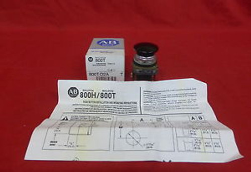 Allen-Bradley 800T-D2A Nib Push Button  Black Type 4/13 Ser T (2E2)