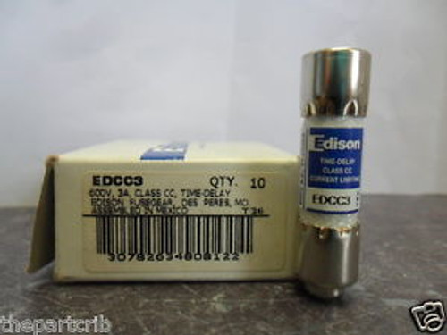 New Lot Edison EDCC 3 3 Amp Fuses Bussmann LP-CC-3 ATDR3 CCMR3 Class CC New