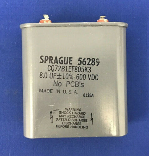 Sprague Cq72B1Ef805K3 Capacitor Fixed Plastic Dielectr 8.0Uf 600Vdc