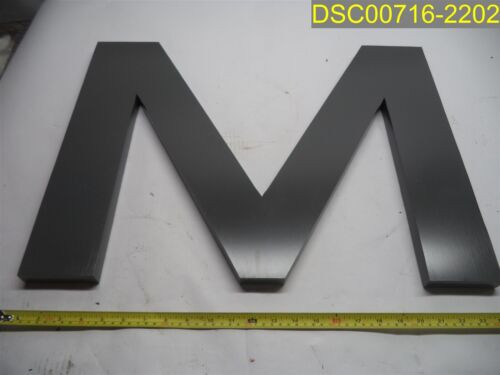 Grey Letter "M" Solid Aluminum 23 3/4" Tall X 18" Wide X 15/16" Thick