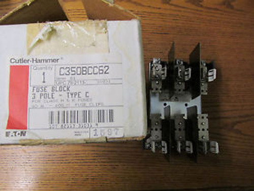 NEW NOS Cutler Hammer C350BCC62 Fuse Block 3 Pole 60 Amps 600V For Class H & K