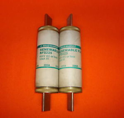 2 Lot New Gould Shawmut Fuse RFS-225 Renewable 600 Volt RFS225 RES-225 RES225