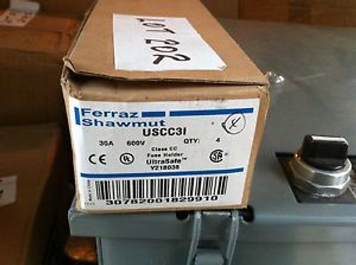 Pack of 4 NEW FERRAZ SHAWMUT USCC31 ULTRASAFE FUSE HOLDER 600V 30A, NEW