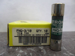 New Lot Bussmann FNQ 3/10 Amp Fuses Tron 500 Volts New
